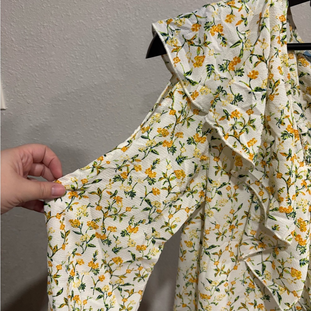 Floral Ruffle Top - Cream and Yellow - Picture 3 of 3